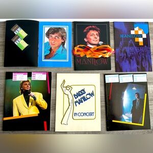 Barry Manilow Concert Tour Program Lot of 6 - 70’s, 80’s, 90’s - 3 w/Tix Stubs